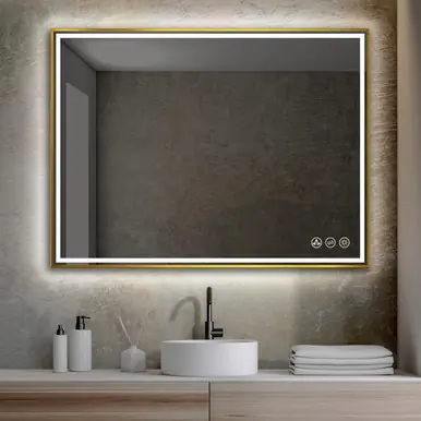 BlossomLED M4 4830 BG Stellar 48" Wide x 30" High LED Mirror With Brush Gold Frame Limited Edition