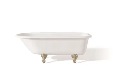 Top Rated Cheviot 2093-WW-7-PN TRADITIONAL Cast Iron Bathtub with Faucet Holes - 54" x 30" x 24" w/ Polished Nickel Feet