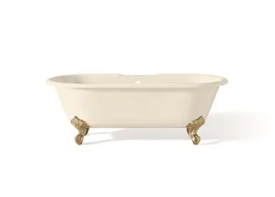 Cheviot 2110-BB-6-PB REGAL Cast Iron Bathtub with Faucet Holes - 68" x 31" x 24" w/ Polished Brass Feet Editor’s Pick
