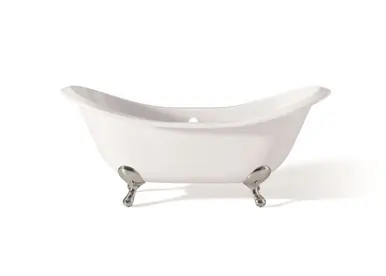 Viral Cheviot 2112-WW-7-CH REGENCY Cast Iron Bathtub with Faucet Holes - 72" x 31" x 31.25" w/ Chrome Feet
