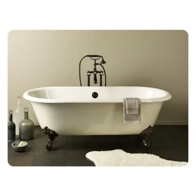 Cheviot 2127-WC-AB REGAL Cast Iron Bathtub with Continuous Rolled Rim - 61" x 31" x 24" w/ Antique Bronze Feet - Custom Color of Choice Viral