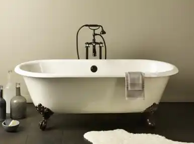 Price Cut Cheviot 2127-WC-BN REGAL Cast Iron Bathtub with Continuous Rolled Rim - 61" x 31" x 24" w/ Brushed Nickel Feet - Custom Color of Choice