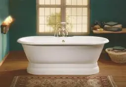 Cheviot 2139-w Regal 61" Cast Iron Freestanding Tub With Pedestal Base - White Free Delivery