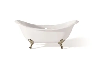 Hassle-Free Returns Cheviot 2148-WW-6-PN REGENCY Cast Iron Bathtub with Faucet Holes - 61" x 31" x 29" w/ Polished Nickel Feet