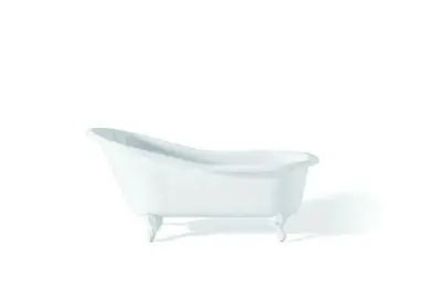 Cheviot 2144-WC-WH SLIPPER Cast Iron Bathtub with Continuous Rolled Rim - 54" x 30" x 30" w/ White Feet - Custom Color of Choice Cheap