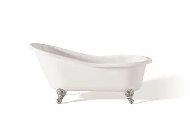 Brand New Cheviot 2144-WW-CH SLIPPER Cast Iron Bathtub with Continuous Rolled Rim - 54" x 30" x 30" w/ Chrome Feet
