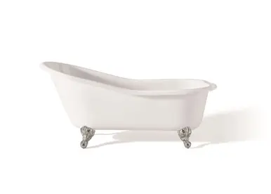 Cheviot 2159-WW-6-CH SLIPPER Cast Iron Bathtub with Faucet Holes - 61" x 30" x 30" w/ Chrome Feet Seasonal Sale