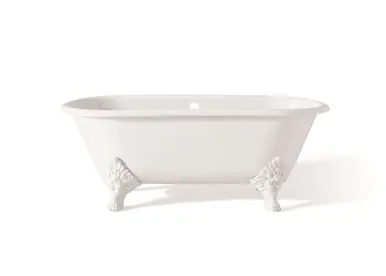 Cheviot 2160-WC-6-WH CARLTON Cast Iron Bathtub with Faucet Holes - 70" x 32" x 26" w/ White Feet - Custom Color of Choice Discount