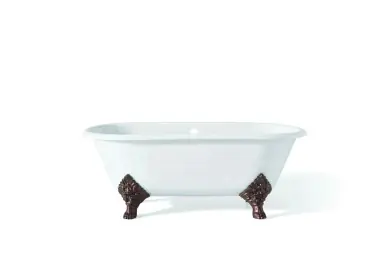 Cheviot 2160-WC-7-AB CARLTON Cast Iron Bathtub with Faucet Holes - 70" x 32" x 26" w/ Antique Bronze Feet - Custom Color of Choice Original