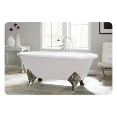 Cheviot 2160-WC-7-WH CARLTON Cast Iron Bathtub with Faucet Holes - 70" x 32" x 26" w/ White Feet - Custom Color of Choice Trusted Brand