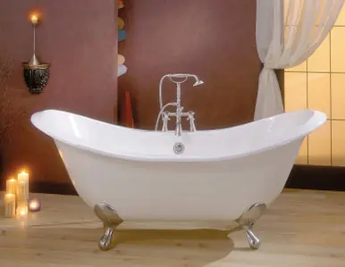 Final Sale Cheviot 2166-WC-6-CH REGENCY Cast Iron Bathtub with Faucet Holes - 68" x 31" x 31.25" w/ Chrome Feet - Custom Color of Choice