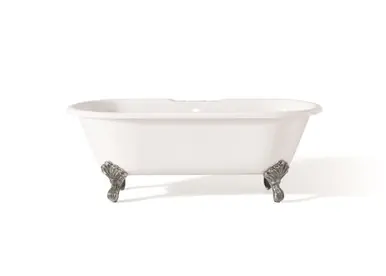 Cheviot 2168-WW-6-CH REGAL Cast Iron Bathtub with Faucet Holes and Shaughnessy Feet - 61" x 31" x 24" w/ Chrome Feet Secure Checkout