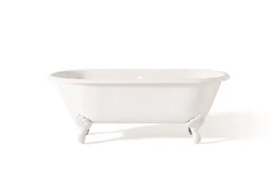 Bulk Order Cheviot 2169-WW-WH REGAL Cast Iron Bathtub with Continuous Rolled Rim and Shaughnessy Feet - 61" x 31" x 24" w/ White Feet