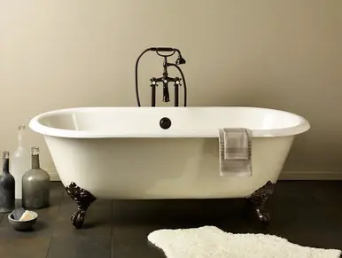 Cheviot 2174-WC-6-WH REGAL Cast Iron Bathtub with Faucet Holes - 70" x 31" x 26" w/ White Feet - Custom Color of Choice Holiday Sale