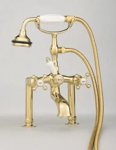 Cheviot 5112-AB Extra Tall Rim Mount Tub Filler Faucet Fauccet With Hand Shower & Cross Handles - Antique Bronze Discount