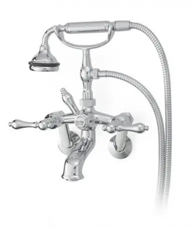 Cheviot 5115-BN-LEV Cross Handle Tub Filler Faucet with Diverter With Hand Shower - Brushed Nickel Free Shipping