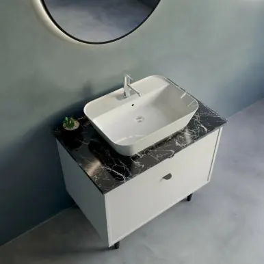 Cheviot Element 2 Vessel Sink 23 3/8" x 16 3/4", White, Single Hole Drilling - 1288-WH-1 Money Back Guarantee