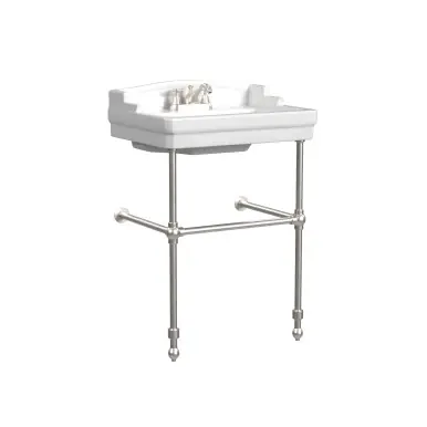Cheviot Essex Console Sink 24" x 18", White, 8" Drilling, Brushed Nickel Legs - 553-WH-8/575-BN Buy Today