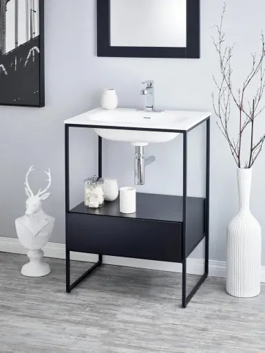 Cheviot Frame Console Sink 23 5/8" x 18 7/8", White/Black, Single Hole Drilling - 900-WH-1-BK Weekend Sale