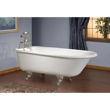 Crafted Cheviot Traditional Tub, 61'', White In, Custom Out, 3-3/8'' Wall Drilling, Antique Bronze Feet - 2102-WC-AB