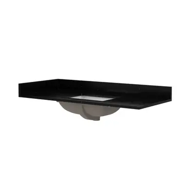 Craft + Main 49" x 22" Black Galaxy Quartz Vanity Top with White Rectangular Sink Bowl - 8" Widespread - QZ49228BGR Hot Deal