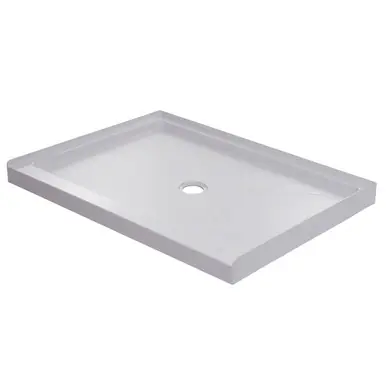 Craft + Main 48" x 34" Acrylic Rectangular Shower Base with Center Drain, White - 4834C-W Limited Time