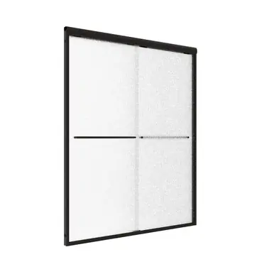 Reduced Price Craft + Main Cove Frameless Sliding Shower Door 60" x 72" With Rain Glass - Matte Black - CVSS6072-RN-MB
