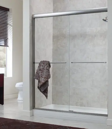 Luxury Craft + Main CVSS4872-CL-SV Cove 6MM Frameless Sliding Shower Door 48" W x 72" H with Clear Glass - Silver Trim