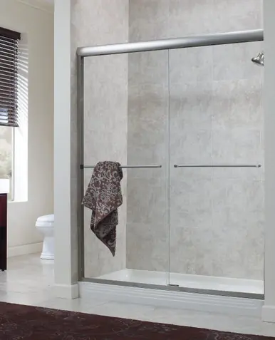 Craft + Main CVSS5870-CL-BN Cove 6MM Sliding Shower Door 58" W x 70" H with Clear Glass - Brushed Nickel Trim Price Drop