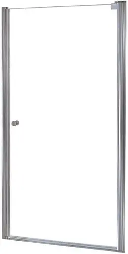 Shop Now Craft + Main CVSW2572-CL-SV Cove Frameless Pivot Swing Shower Door 24.5" W x 72" H with Clear Glass - Silver Trim