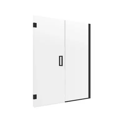Top Rated Craft + Main MRHG4874-CL-MB Marina Hinge Shower Door & Inline Panel 48" W x 74" H with Clear Glass - Matte Black Trim