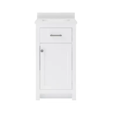 Craft + Main Reese 18" Vanity Cabinet with White Cultured Marble Top & Sink, White - RSWVT1934 Secure Checkout