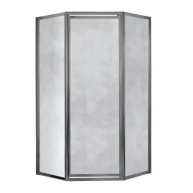 Worldwide Shipping Craft + Main TDNA0470-OB-BN Tides Framed Neo Angle Shower Door with 24" W x 70" H with Obscure Glass - Brushed Nickel