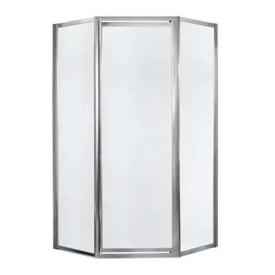 Craft + Main TDNA0470-OB-SV Tides Framed Neo Angle Shower Door with 24" W x 70" H with Obscure Glass - Silver Sale