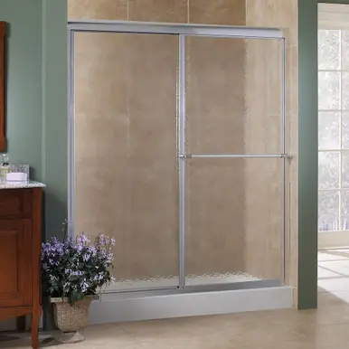 Craft + Main TDSS4466-OB-SV Tides Framed Sliding Shower Door 44" W x 66" H with Obscure Glass - Silver Limited Time