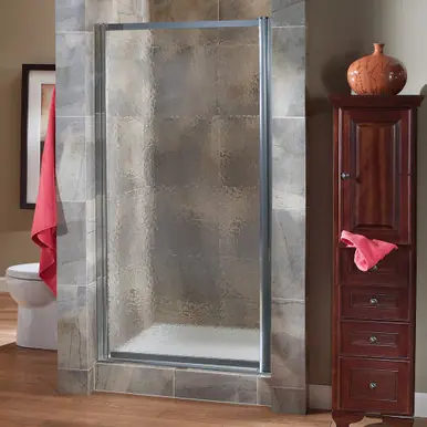 High Quality Craft + Main TDSW3565-OB-SV Tides Framed Pivot Swing Shower Door 35" W x 65" H with Obscure Glass - Silver