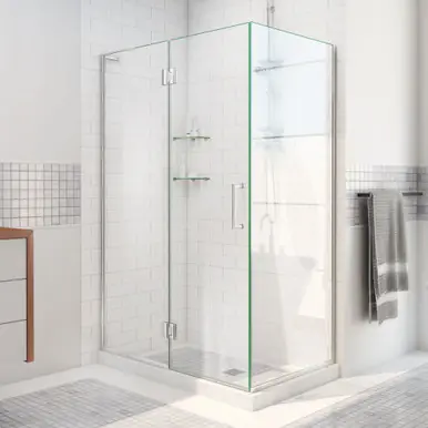 Original DreamLine E12730-01 Unidoor-X 33-3/8 in. W x 30 in. D x 72 in. H Hinged Shower Enclosure in Chrome Finish