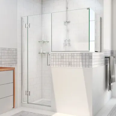 Worldwide Shipping DreamLine E130243436-01 Unidoor-X 60 in. W x 36.375 in. D x 72 in. H Hinged Shower Enclosure in Chrome Finish