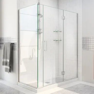 DreamLine E3280630R-01 Unidoor-X 58 in. W x 30.375 in. D x 72 in. H Hinged Shower Enclosure in Chrome Finish; Right-wall Bracket Order Now