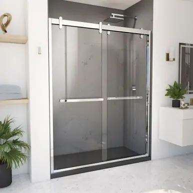DreamLine SHDR-1560760-08 Cavalier 56 - 60 in. W x 76 in. H Sliding Shower Door in Polished Stainless Steel Finish Low Price
