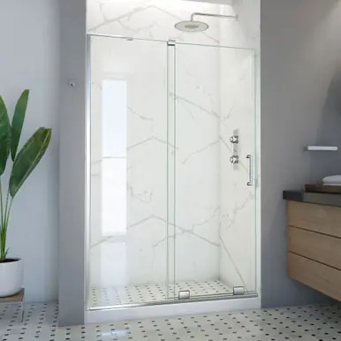 DreamLine SHDR-1948723L-01 Mirage-X 44 - 48 in. W x 72 in. H Sliding Shower Door in Chrome Finish; Left-wall Bracket Money Back Guarantee