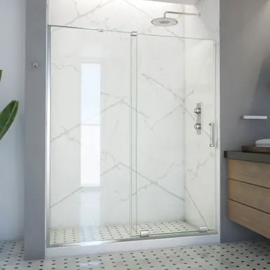 Worldwide Shipping DreamLine SHDR-1960723L-01 Mirage-X 56 - 60 in. W x 72 in. H Sliding Shower Door in Chrome Finish; Left-wall Bracket