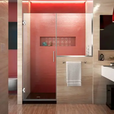 DreamLine SHDR-24232434-01 Unidoor Plus 47 - 47 1/2 in. W x 72 in. H Hinged Shower Door in Chrome Finish Get Yours