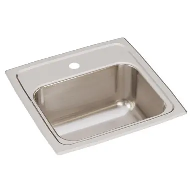 Weekend Sale ELKAY BLR151 Lustertone Classic Stainless Steel 15" x 15" x 7-1/8", 1-Hole Single Bowl Drop-in Bar Sink with 2" Drain