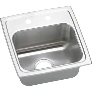 ELKAY BLRQ15160 Lustertone Classic Stainless Steel 15" x 15" x 7-1/8", 0-Hole Single Bowl Drop-in Bar Sink with Quick-clip and 3-1/2" Drain Price Drop