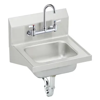 Flash Sale ELKAY CHS1716C Stainless Steel 16-3/4" x 15-1/2" x 13", Single Bowl Wall Hung Handwash Sink Kit