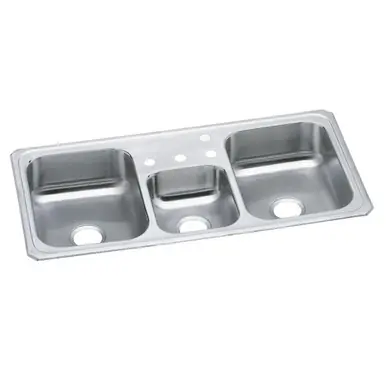 ELKAY CMR43222 Celebrity Stainless Steel 43" x 22" x 7", 2-Hole Triple Bowl Drop-in Sink Modern
