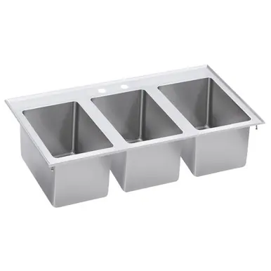 ELKAY DI-3C-101410X Stainless Steel 37" x 19" x 10" 18 Gauge Three Drop-In Compartment Sink Mega Sale