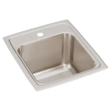 Price Drop ELKAY DLR1517101 Lustertone Classic Stainless Steel 15" x 17-1/2" x 10", 1-Hole Single Bowl Drop-in Sink