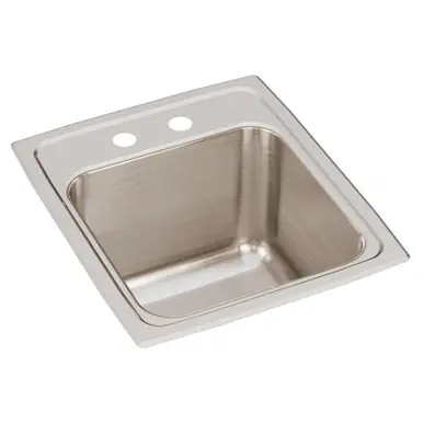 ELKAY DLR1517102 Lustertone Classic Stainless Steel 15" x 17-1/2" x 10", 2-Hole Single Bowl Drop-in Sink Discount